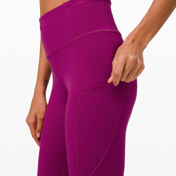 Lululemon Fast & Free High Rise Tight 28” Fuchsia Leggings - Picture 3 of 10